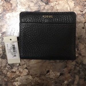 Fossil Tessa Bifold Mini Wallet in Black NWT